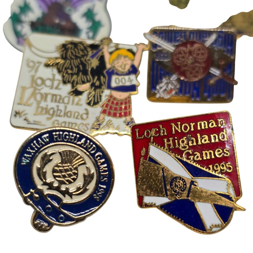 Scottish Highland Games Enamel Pin Lot Loch Norman Waxhaw Kings Mountain 17 - Picture 2 of 16